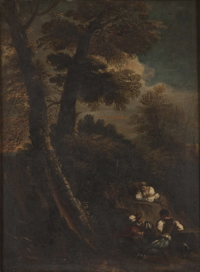 Paesaggio con una donna e due soldati - Nationalmuseum